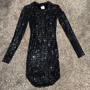 B. Darlin long sleeve sparkly black dress, size xxs